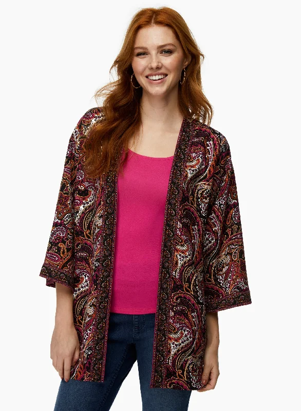 Paisley Print Open Front Top