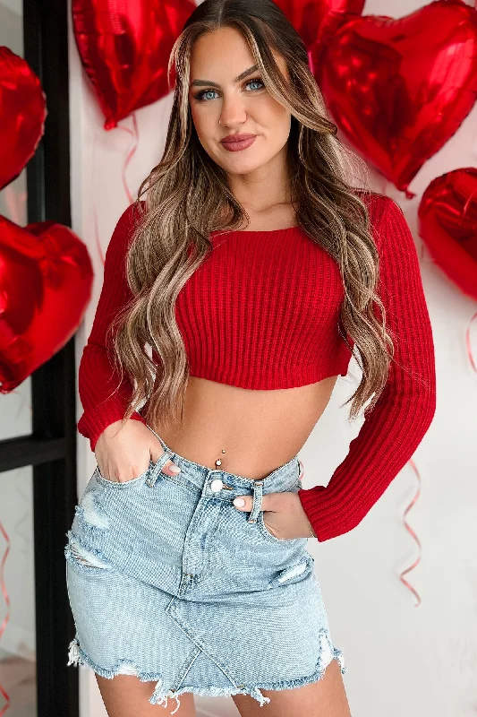 Reason To Believe Crop Sweater (Red)