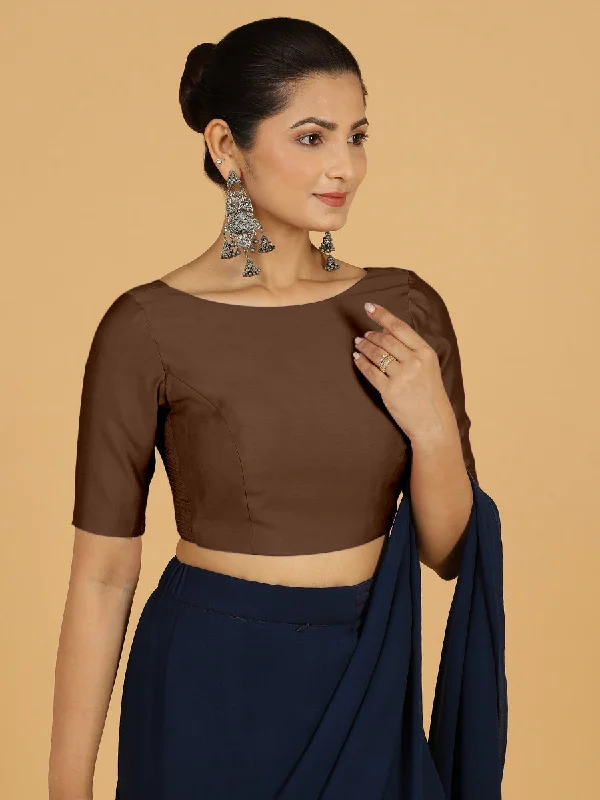 Trisha x Rozaana |  Saree Blouse in Walnut Brown