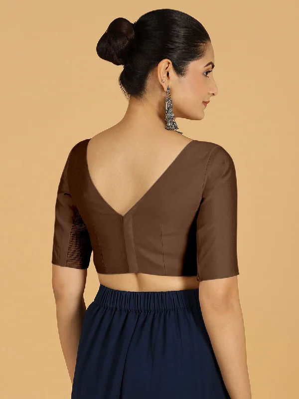 Trisha x Rozaana |  Saree Blouse in Walnut Brown