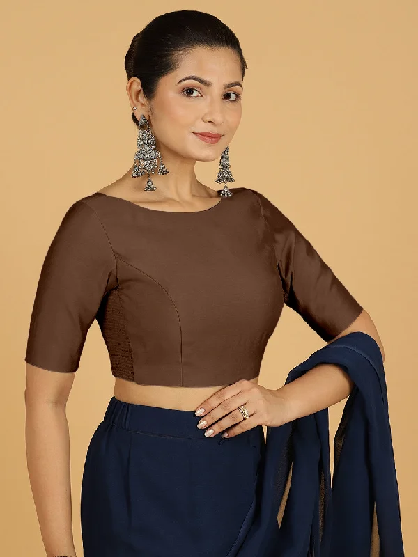 Trisha x Rozaana |  Saree Blouse in Walnut Brown