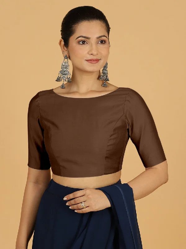 Trisha x Rozaana |  Saree Blouse in Walnut Brown