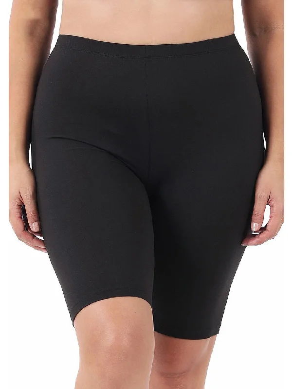 Elany Buttery Soft Plus Size Biker Shorts in Black