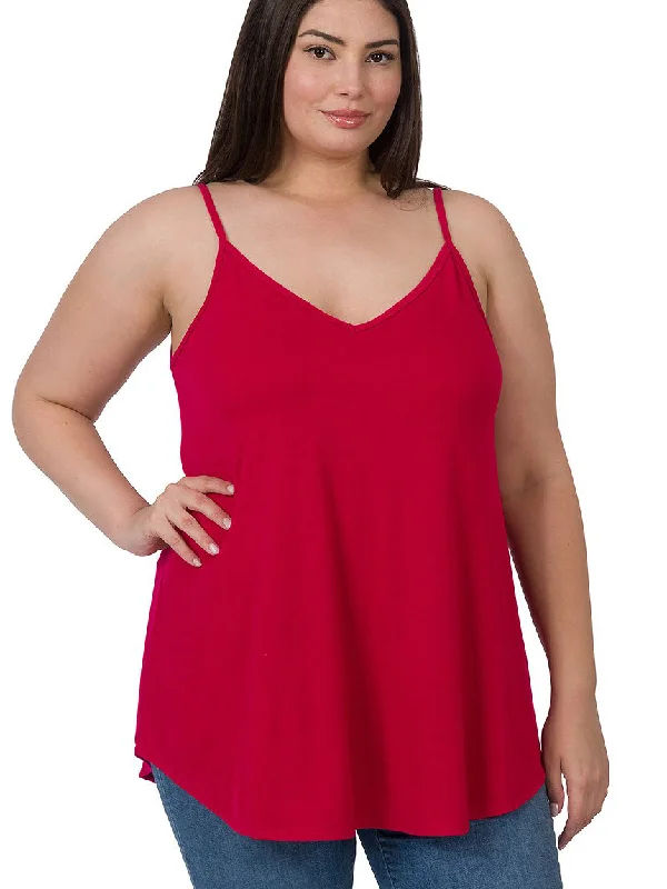 Ruby Plus Size Swing Tank in Red