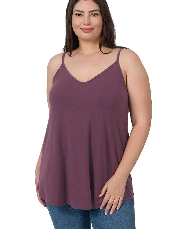 Ruby Plus Size Swing Tank in Eggplant