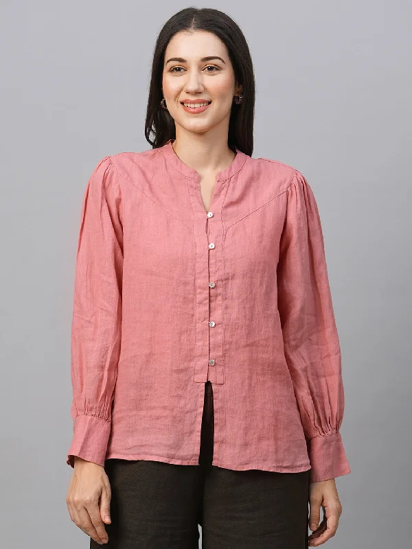 Women's Rose Linen Regular Fit Blouse