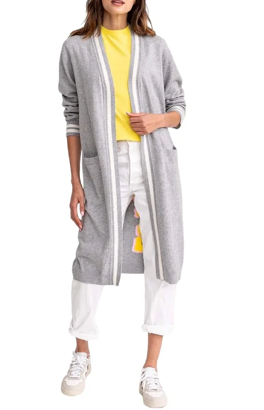 London Super Long Cardigan In Grey