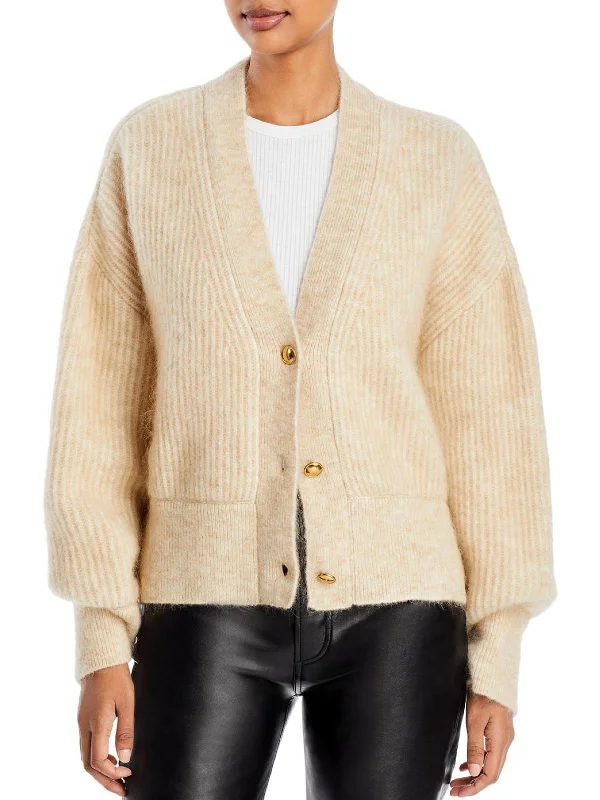 Maxwell Womens Deep V Button Down Cardigan Sweater