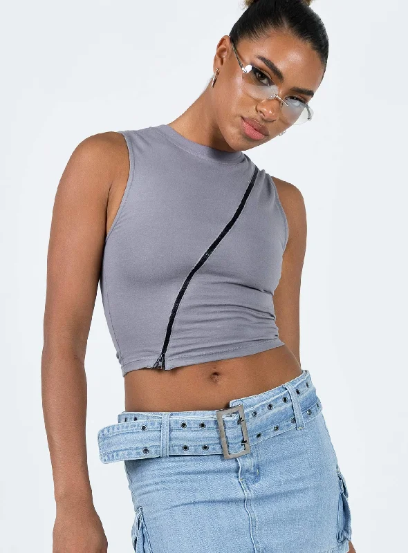 Motel Mozi Top Grey