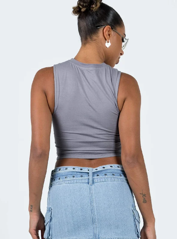 Motel Mozi Top Grey