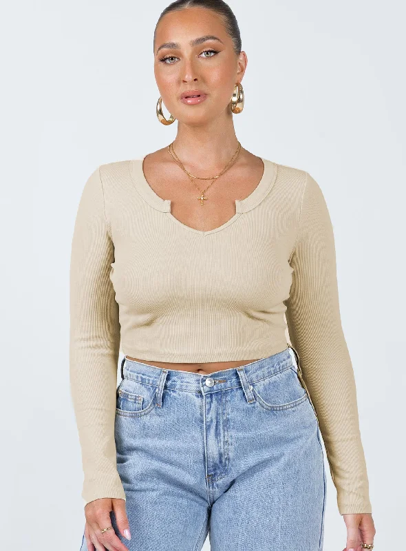 Laurina Long Sleeve Top Beige