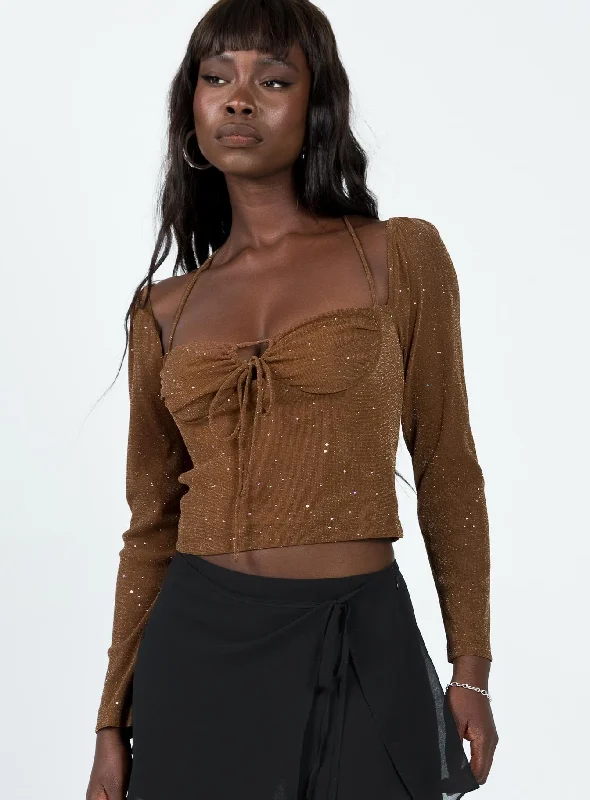 Stassy Long Sleeve Top Brown