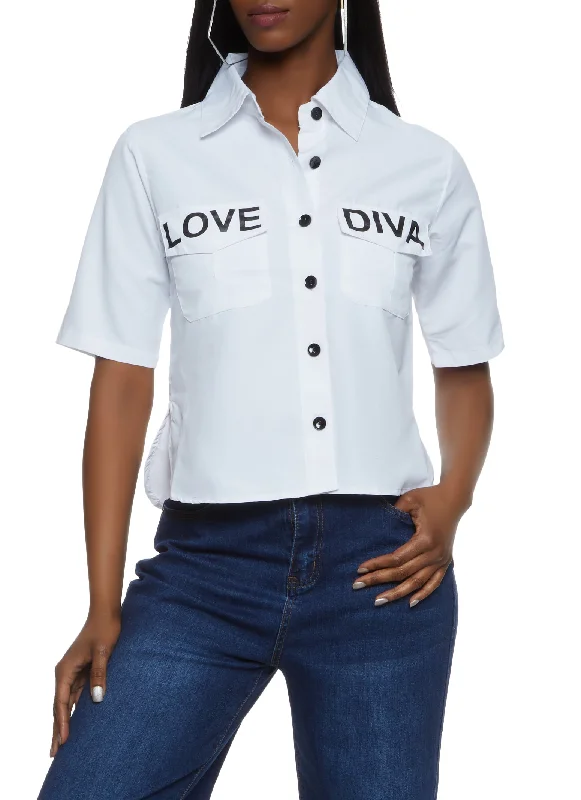 Love Diva Graphic Pocket Shirt