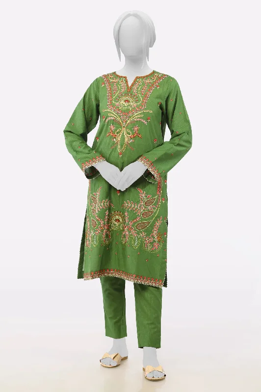 Green Embroidered 2PC