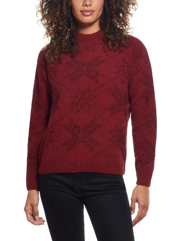 Womens Mockneck Ribbed Knit Pullover Sweater