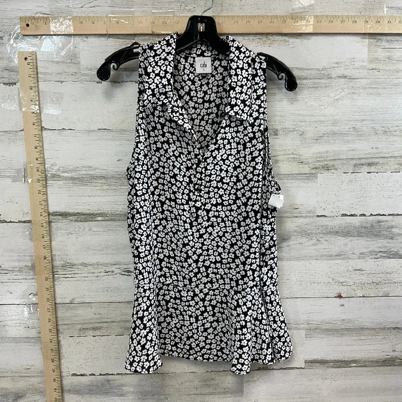 Black & White Blouse Sleeveless Cabi, Size L