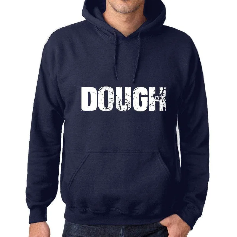 Unisex Printed Graphic Cotton Hoodie Popular Words DOUGH French Navy