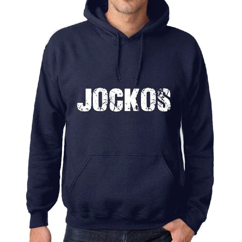 Unisex Printed Graphic Cotton Hoodie Popular Words JOCKOS French Navy