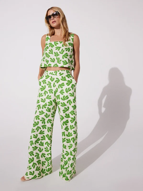 Maeve Leaf Print Top