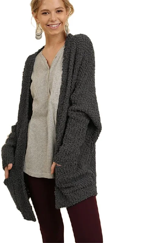 Women's Open Front Sweater with Pockets