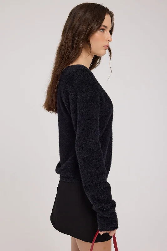 Perfect Stranger Silkie Cardigan Black