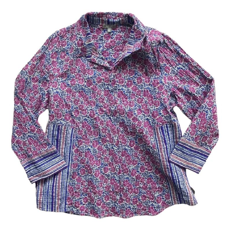 Blue & Purple Blouse Long Sleeve Habitat, Size L