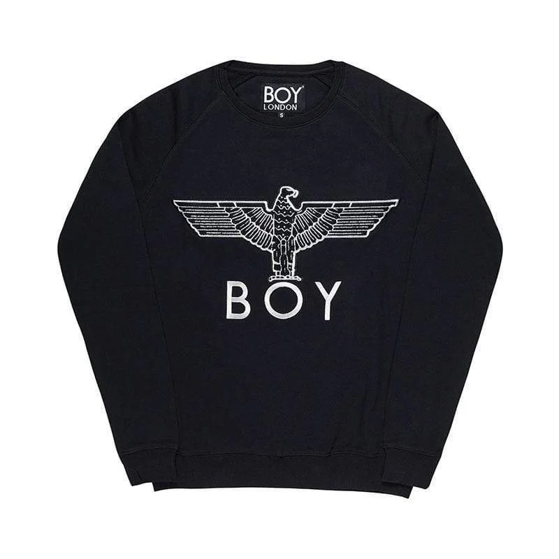 BOY EAGLE APPLIQUE SWEATSHIRT WOMENS  - BLACK