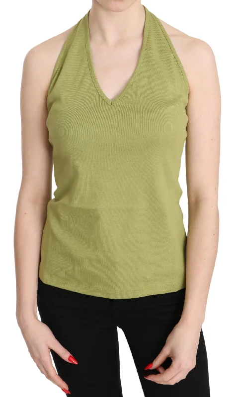 GF Ferre  Halter Cotton Sleeveless Casual Tank Top Women's Blouse