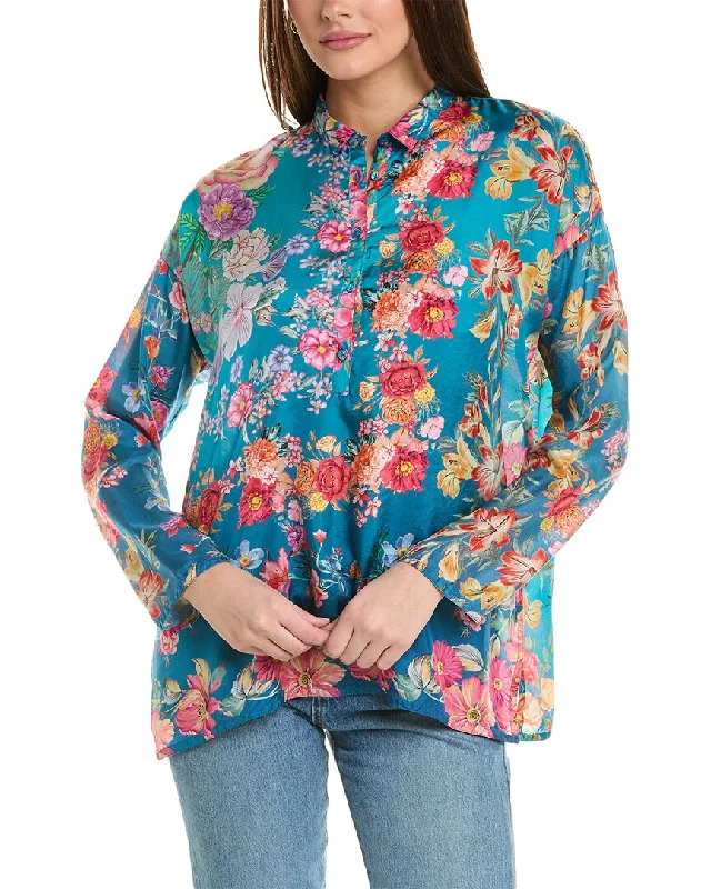 Johnny Was Neutra Mara Silk Blouse