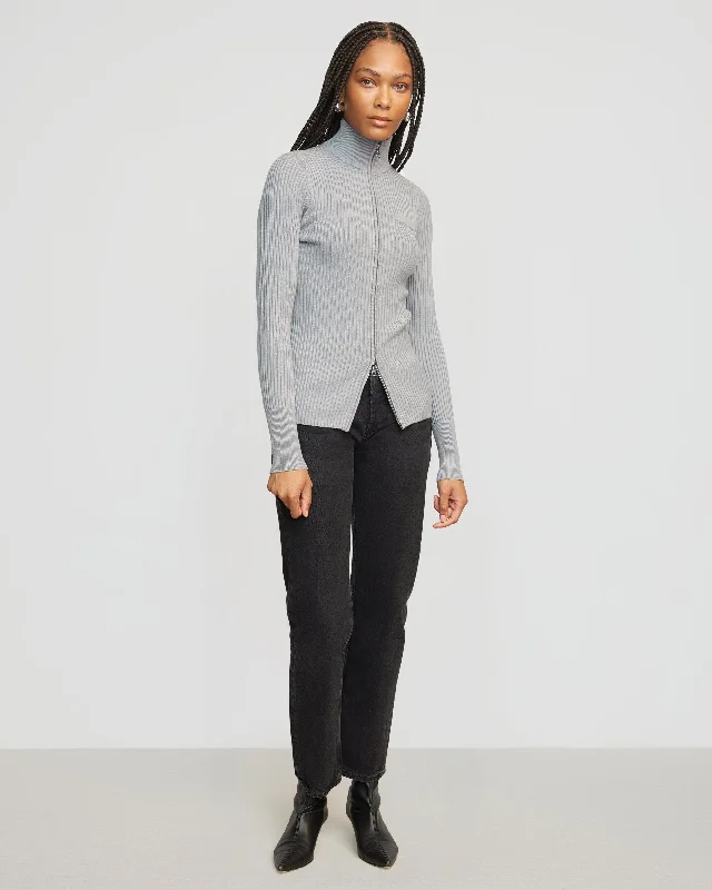 Kaine Ribbed Two-Way Zip Sweater