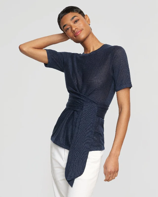 Lark Tie-Front Linen Sweater