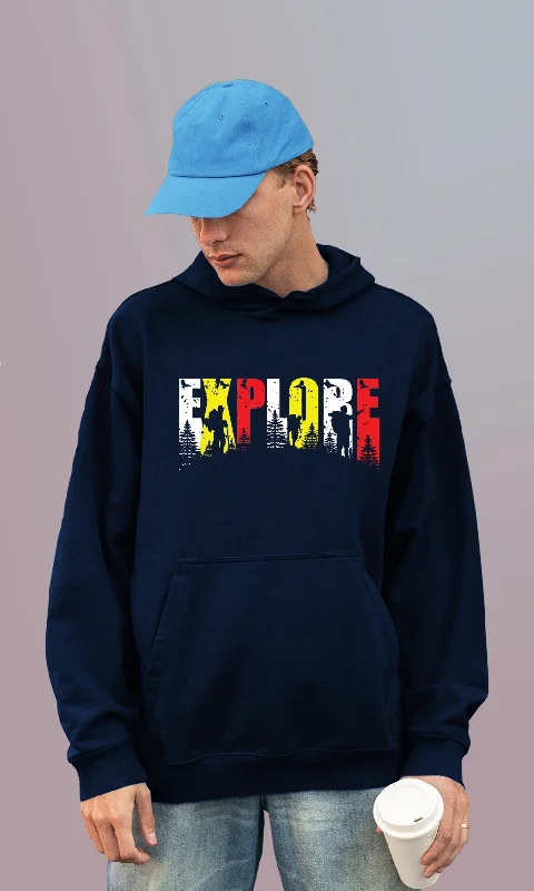 Mebadass Men's Printed Oversized Hoodie - Explore