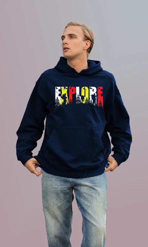 Mebadass Men's Printed Oversized Hoodie - Explore