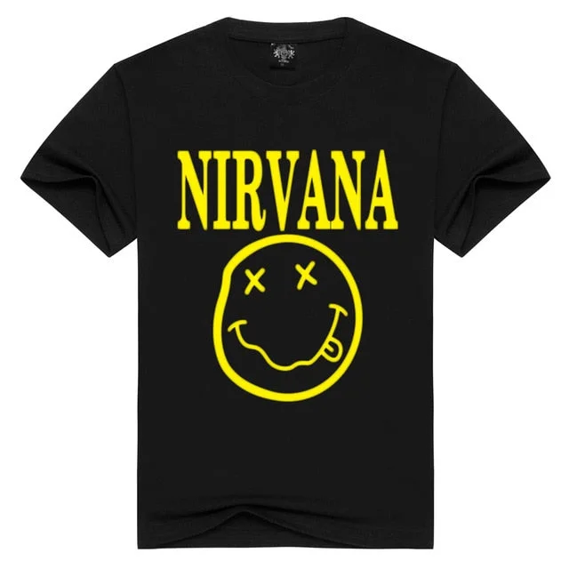 Nirvana T-shirts Men/Women Summer Cotton Tops Tees Print T shirt Men loose o-neck short sleeve Fashion Tshirts Plus Size S-3XL