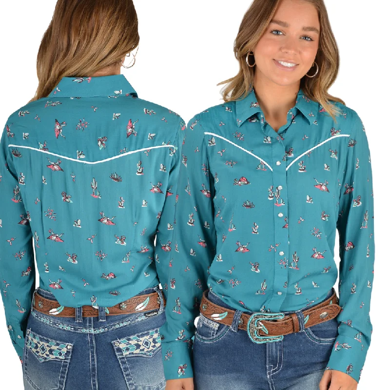 Pure Western Womens Becca Print Western LS Shirt