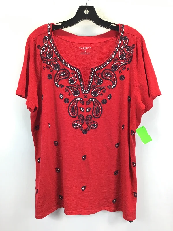 Red Top Short Sleeve Talbots, Size 1x