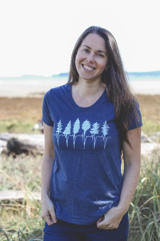 TREELINE - Women's Eco Tee - Heather Navy