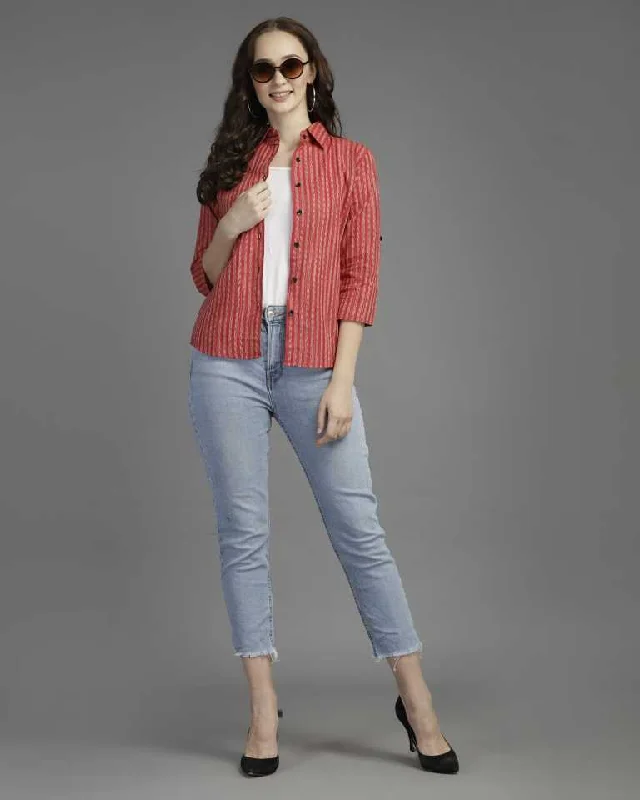 Women Regular Fit Striped Casual Shirt