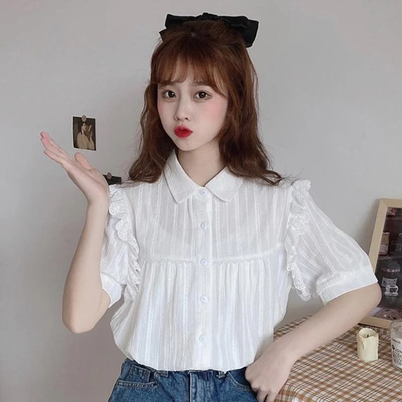 Women's Ruffles Flare Sleeved Shirt